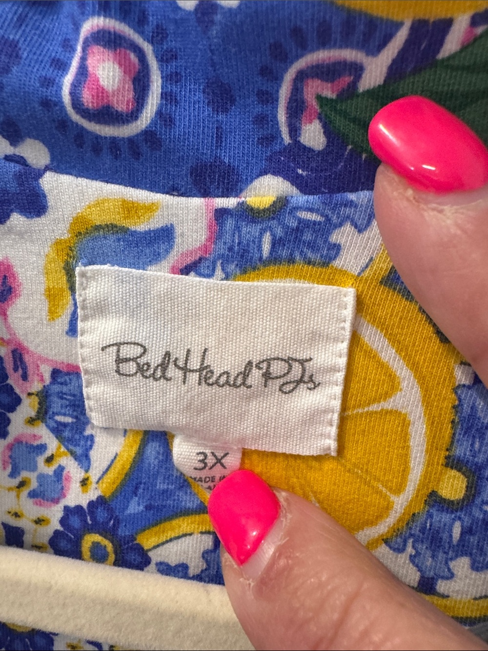 BedHead Blue and Yellow Lemon Print women’s PJ Set - Picture 2 of 5
